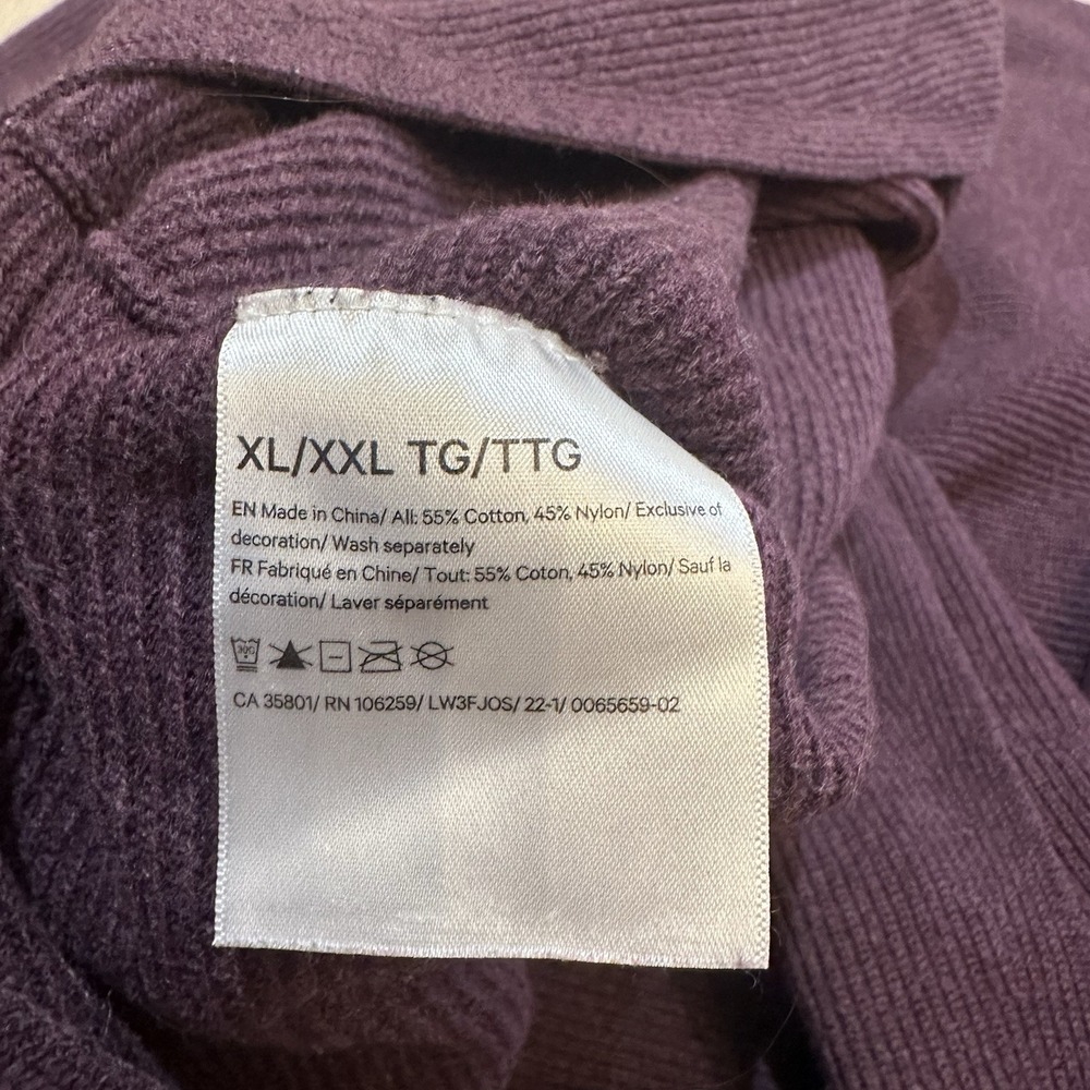 Lululemon Boxy Cotton-Blend Sweater Heathered *Vintage Plum Women's Sz XL/XXL - Picture 7 of 9